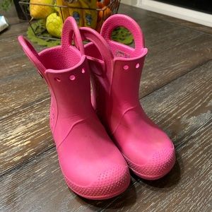 Crocs pink boots size 8c